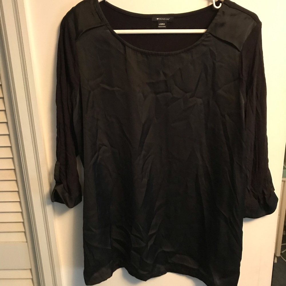 Satin/jersey blouse